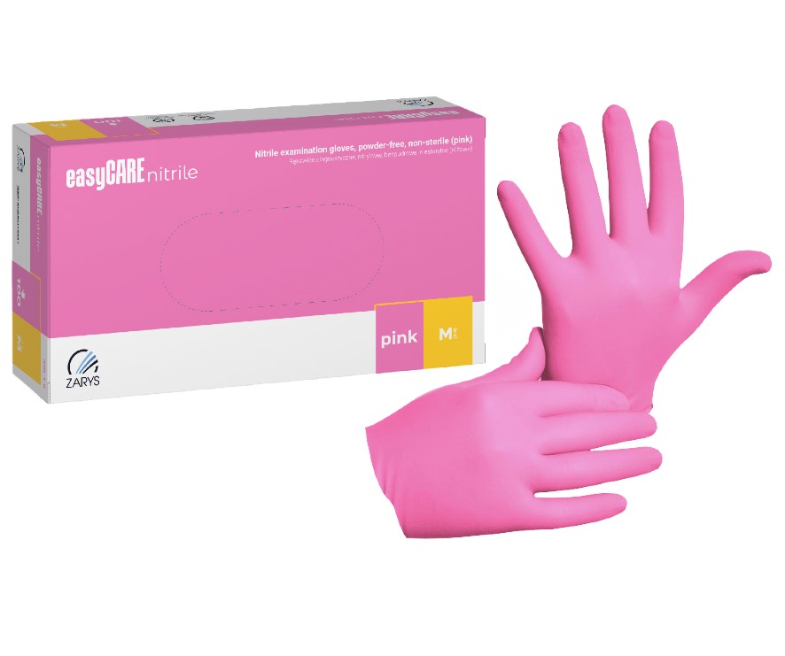 Puderfreie Nitrilhandschuhe 100St. M rosa EasyCare